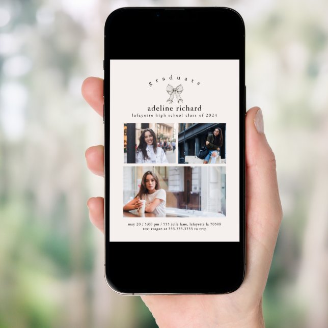 Coquette Bow Graduation Announcement (Front Digital)