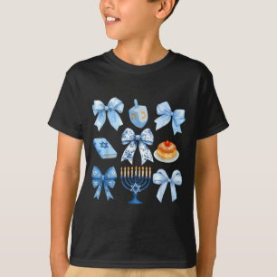 Coquette Bow Hanukkah Chanukah Pajama Latke Jewish T-Shirt