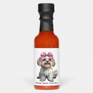 Coquette Bow Havanese Dog Mom Girl Pink Hot Sauces