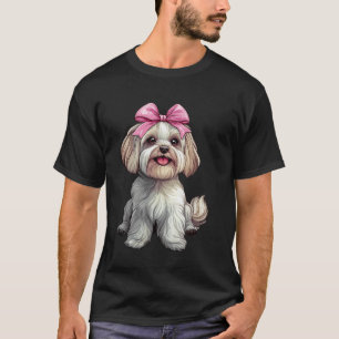 Coquette Bow Havanese Dog Mom Girl Pink Mother's D T-Shirt