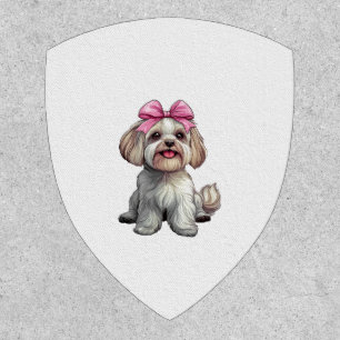 Coquette Bow Havanese Dog Mom Girl Pink Patch