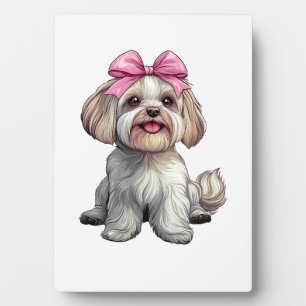 Coquette Bow Havanese Dog Mom Girl Pink Plaque