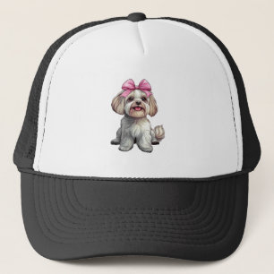 Coquette Bow Havanese Dog Mom Girl Pink Trucker Hat