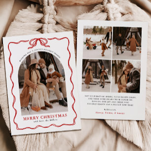 Coquette Bow Holiday Photo Card, Merry Christmas