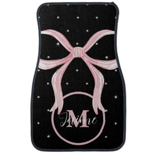 Coquette Bow Initial Personalized Name Car Floor Mat
