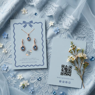 Coquette Bow Jewelry Display Branding Blue TMF26 Business Card