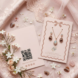 Coquette Bow Jewelry Display Branding Pink TMF26 Business Card