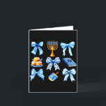 Coquette Bow Jewish Holiday Chanukah Hanukkah Meno Card<br><div class="desc">Coquette Bow Jewish Holiday Chanukah Hanukkah Menorah Girls</div>