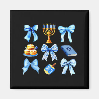 Coquette Bow Jewish Holiday Chanukah Hanukkah Meno Magnet