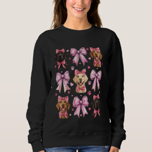 Coquette Bow Labrador Retriever Dog Lab Mom Pink R Sweatshirt