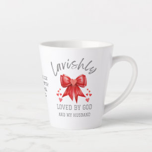 Coquette Bow LAVISHLY LOVED Christian Valentine Latte Mug