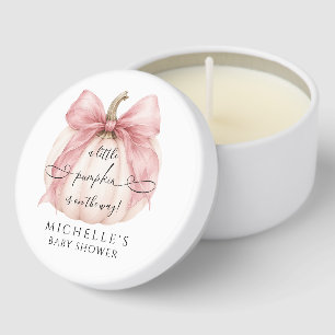 Coquette Bow Little Pumpkin Baby Shower Thank You Mini Candle Favors