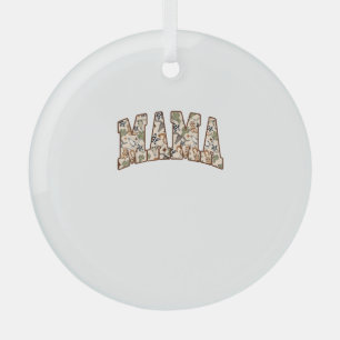 Coquette Bow Mama Cowhide Turquoise Cowgirl Wester Glass Ornament