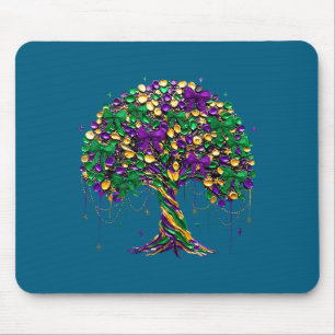 Coquette Bow Mardi Gras Tree Beads New Orleans Fes Mouse Pad