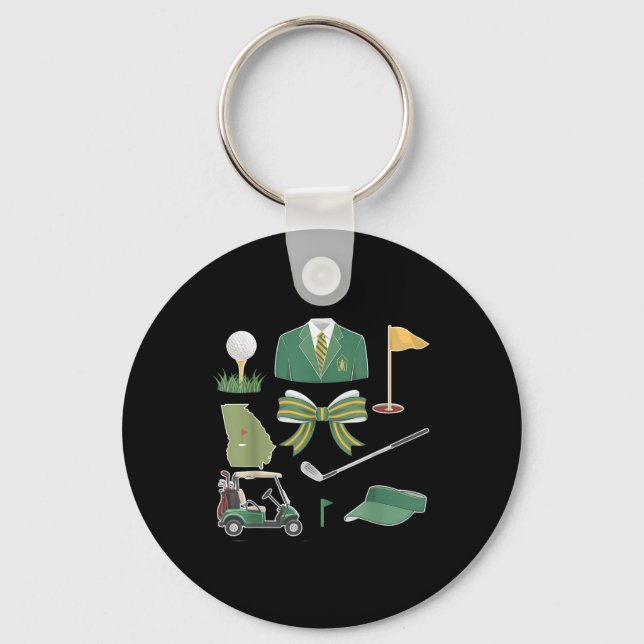 Coquette Bow Masters Golf Tournament Graphic For W Keychain (Front)