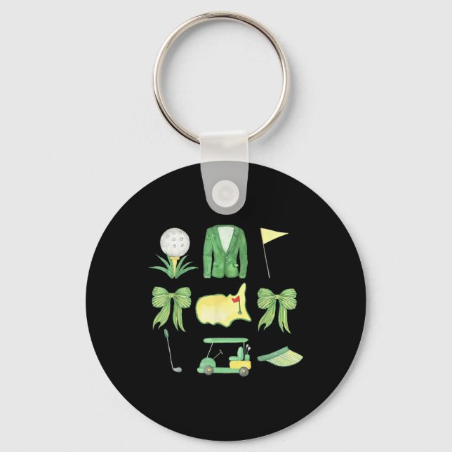 Coquette Bow Masters Golf Tournament Graphic For W Keychain (Front)