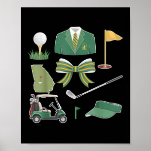 Coquette Bow Masters Golf Tournament Graphic For W Poster