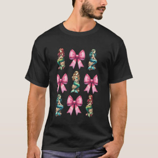 Coquette Bow Mermaid Girl Ribbon Pink Cute T-Shirt