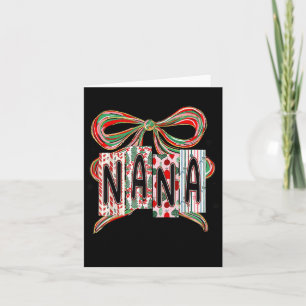 Coquette Bow Merry Christmas Nana Grandma Xmas Paj Card