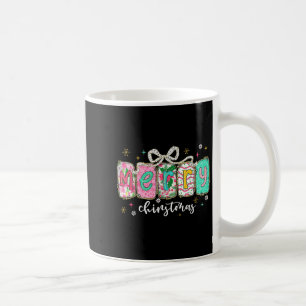 Coquette Bow Merry Christmas Xmas Pajamas Snowflak Coffee Mug