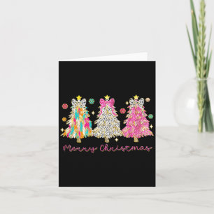 Coquette Bow Merry Christmas Xmas Tree Family Paja Card