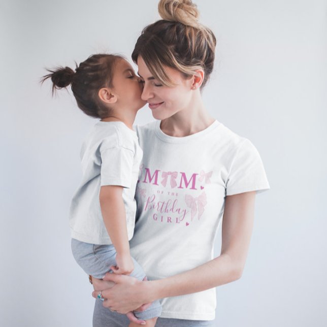 Coquette Bow Mom of the Birthday Girl T-Shirt (Creator Uploaded)