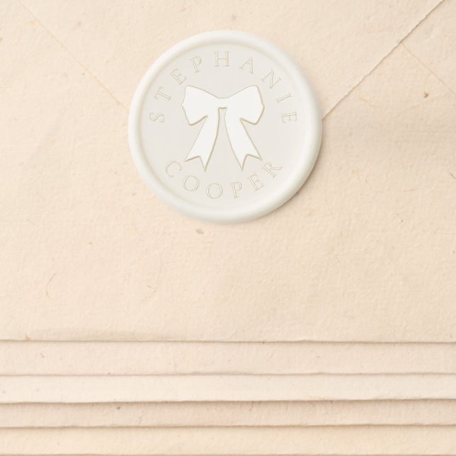 Coquette Bow Name Graduation  Wax Seal Sticker (Front)