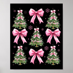 Coquette Bow Nk Christmas Tree Xmas Pajamas Women Poster