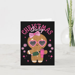 Coquette Bow Nk Gingerbread Christmas Girly Xmas H Card