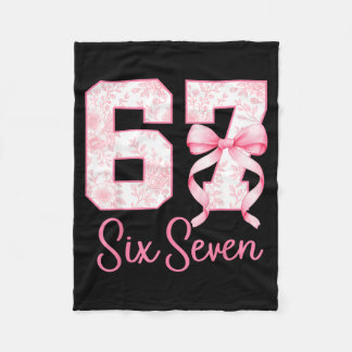 Coquette Bow Number 67 Funny Meme Nk Floral Women Fleece Blanket