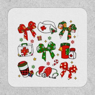 Coquette Bow Nurse Christmas Nursing Merry Xmas Patch