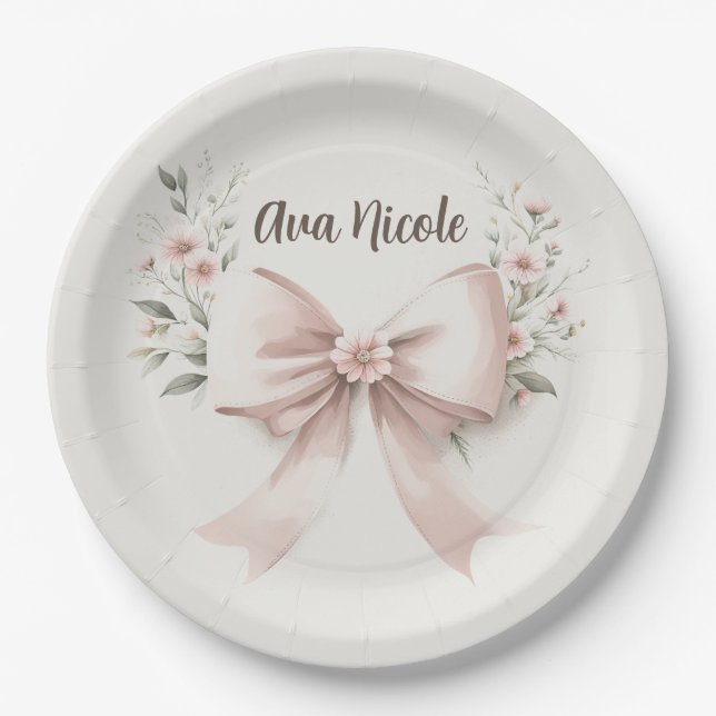 Coquette Bow Paper Plates (Front)