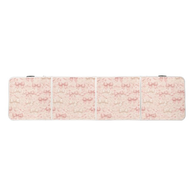 Coquette Bow Pattern Beer Pong Table (Top)
