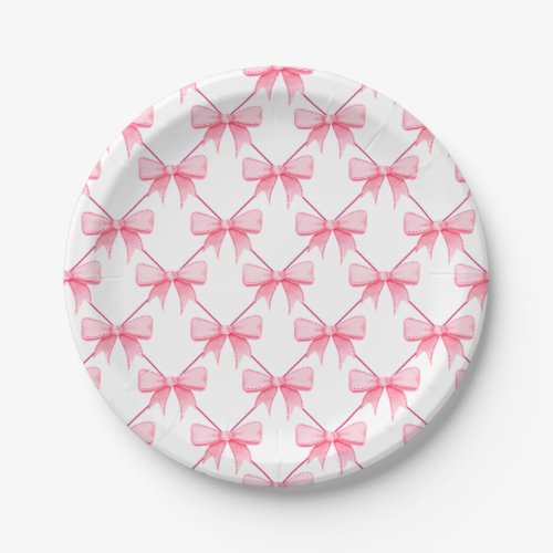 Coquette Bow Pattern  Paper Plates