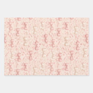 Coquette Bow Pattern Wrapping Paper Sheets