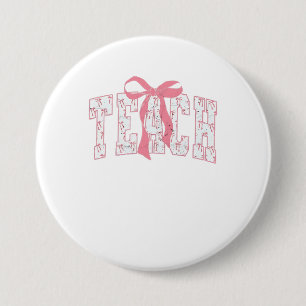 Coquette Bow Pencil Design Teacher Educators Button