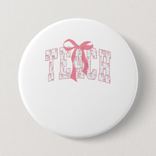 Coquette Bow Pencil Design Teacher Educators   Button (Front)
