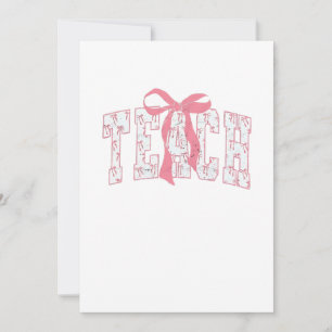 Coquette Bow Pencil Design Teacher Educators Invitation