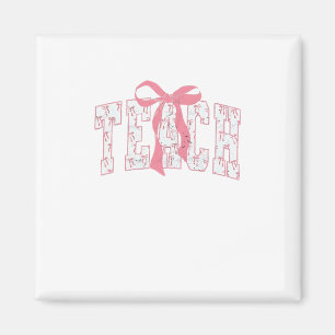 Coquette Bow Pencil Design Teacher Educators Magnet
