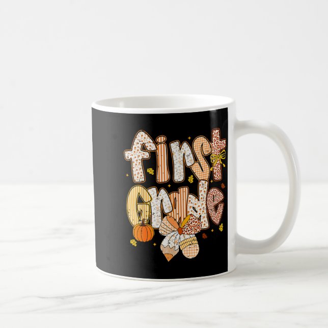 Coquette Bow Pencil Fall First Grade Teacher Schoo Coffee Mug (Right)