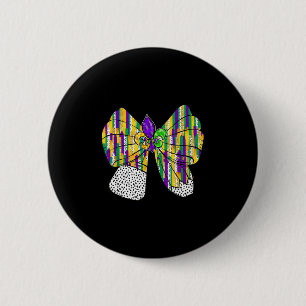 Coquette Bow Pencil Mardi Gras Fleur-de-lis Teache Button