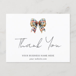 Coquette Bow Personalized Business Thank You Postcard