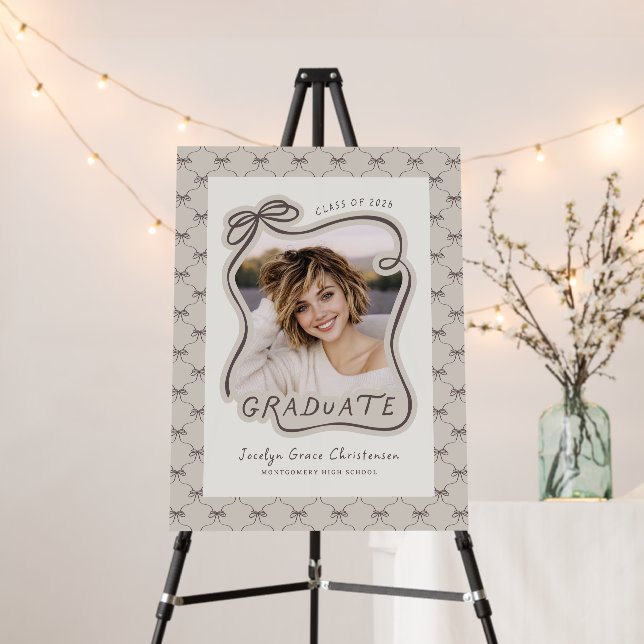 Coquette Bow Photo Graduation  Foam Board (In Situ (Stand))