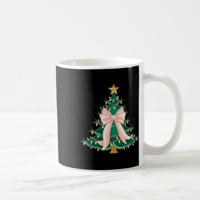 Coquette Bow Pink Christmas Tree Bows Xmas Women G Coffee Mug (Right)