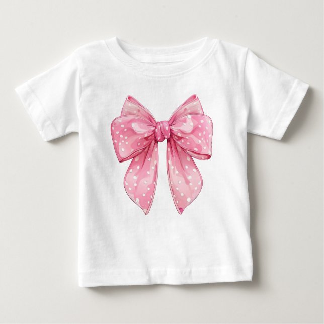 Coquette Bow Polka Dot  Baby T-Shirt (Front)