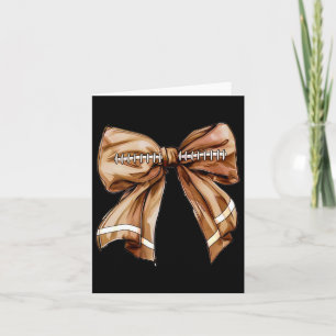 Coquette Bow Pumpkin American Footll Thanksgiving Card