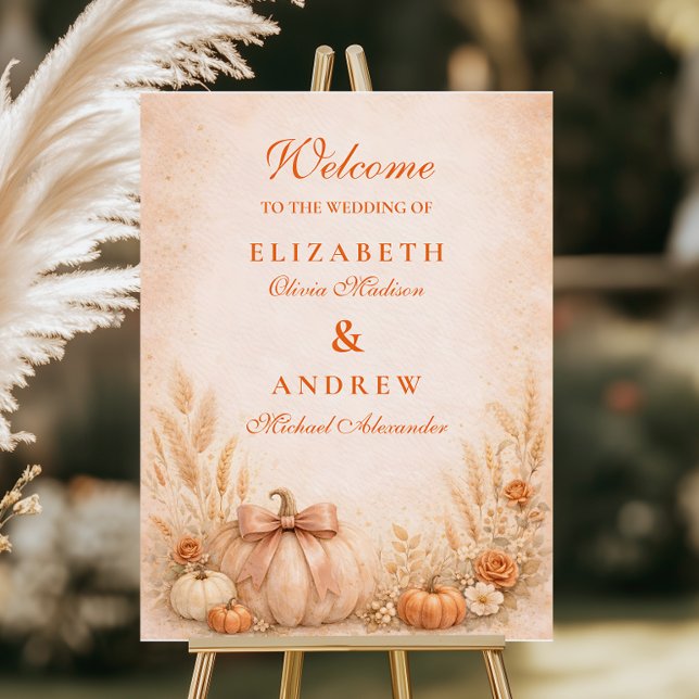 Coquette Bow Pumpkin Autumn Wedding Foam Board (Creator Uploaded)