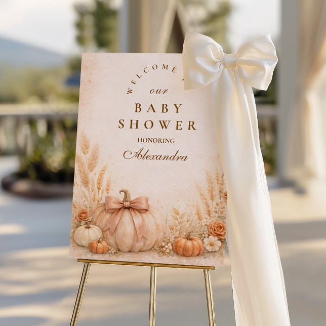 Coquette Bow Pumpkin Baby Shower Foam Board (Creator Uploaded)