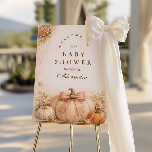 Coquette Bow Pumpkin Fall Baby Shower Foam Board (Creator Uploaded)