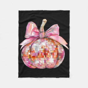 Coquette Bow Pumpkin Season Thanksgiving Autumn Fa Fleece Blanket
